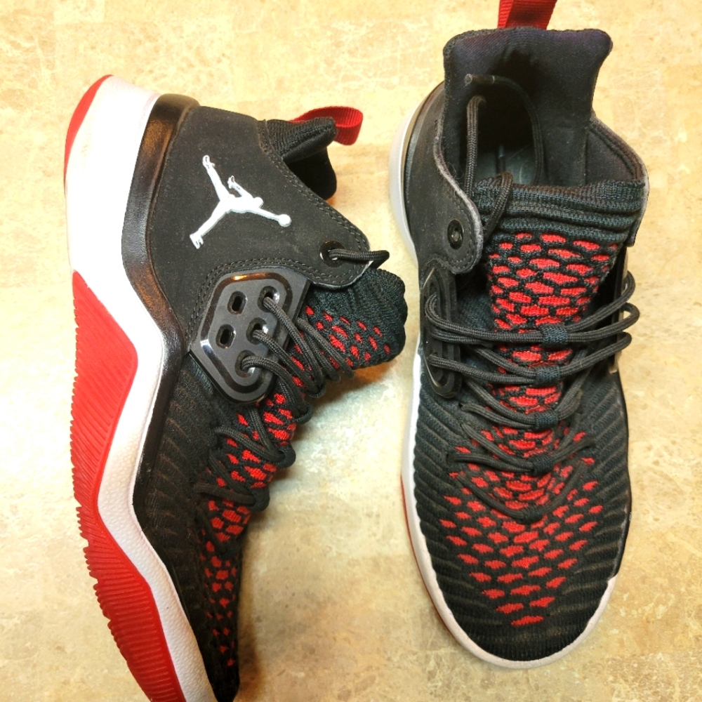 Jordan Black and Red Sneakers